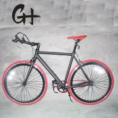 700C Full Matte Black OEM Aluminium Frame Single Speed Road Bike Peso lordo 13 kg