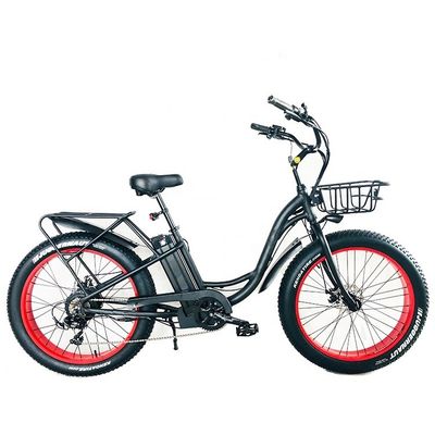 26&quot; 750W 48V 20MPH OEM 21AH UL2849 Donna adulta Lady Beach Cruiser Electric Big 4.0 Fat Snow Tire Bicicletta