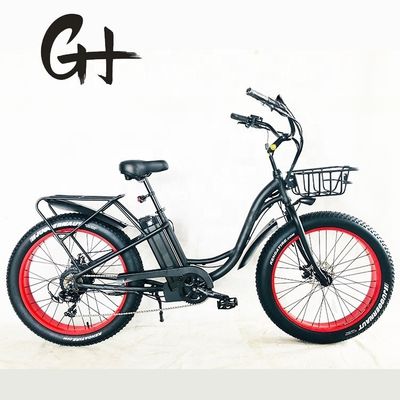 26&quot; 750W 48V 20MPH OEM 21AH UL2849 Donna adulta Lady Beach Cruiser Electric Big 4.0 Fat Snow Tire Bicicletta