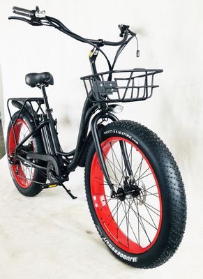 26&quot; 750W 48V 20MPH OEM 21AH UL2849 Donna adulta Lady Beach Cruiser Electric Big 4.0 Fat Snow Tire Bicicletta