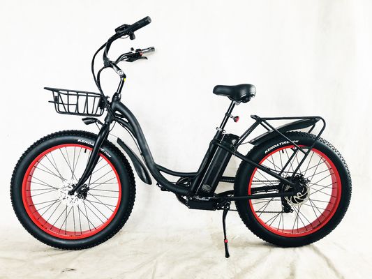 26&quot; 750W 48V 20MPH OEM 21AH UL2849 Donna adulta Lady Beach Cruiser Electric Big 4.0 Fat Snow Tire Bicicletta