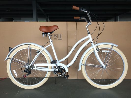 26&quot; Shimano 7 Speed Donna Lady USA 26*2.125 Ragazza Pneumatici Bianchi Beach Cruiser Speed Bike