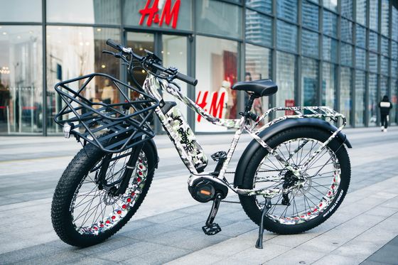 48V 17AH 1000W BaFang Central Motor Electric Mountain Bike con pneumatici da neve di 26 pollici