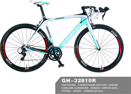 700C Cornice di bicicletta in carbonio con materiale di forchetta in fibra di carbonio e manubrio in carbonio