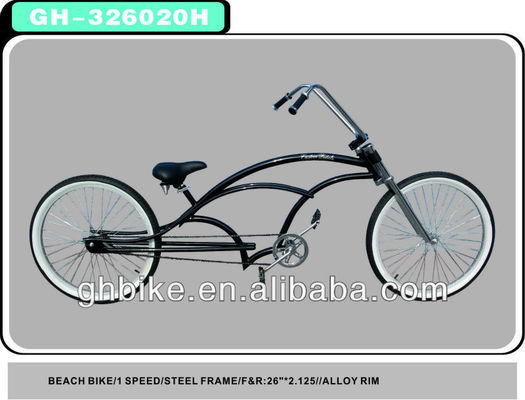 2013 Black Chopper Beach Cruiser Bike Bicicleta con telaio in acciaio Materiale nero/Su ordinazione