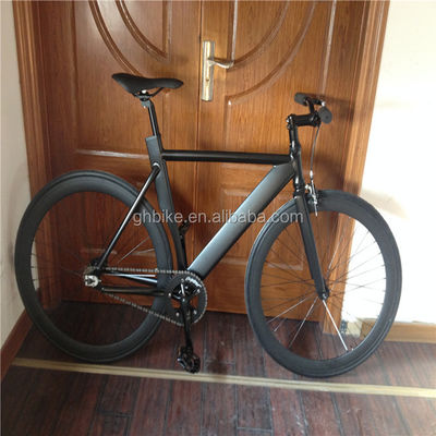 700c Nero Cornice di alluminio Fixie Bike con doppio V freno fisso man Track Bike