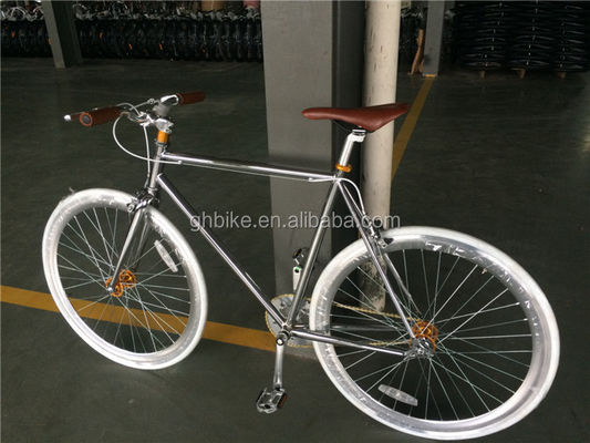 43 mm Fuso di lega 700C Ciclo di ingranaggi fissi con finitura in elettroplata e telaio in acciaio cromato