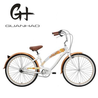 Belle donne Beach Cruiser Bicicleta con adesivo per l'acqua interna 26 pollici 3 velocità OEM / ODM