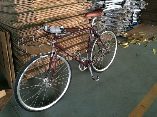 Bicicletta retro con ingranaggio fisso Bicicletta con portatore anteriore Bicicletta stradale a 3 velocità interna Da ordinare