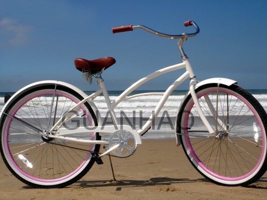 Bicicletta da crociera da spiaggia con forcella in acciaio accreditata CE e ISO 9001 con peso lucido di 19 kg