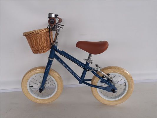 Bicicletta di bilanciamento in acciaio con forcella e telaio per bambini 3-5 anni di età colore blu 12 pollici