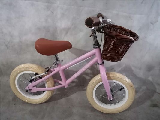 12 pollici pneumatici di schiuma per bambini Balance Bike Giallo Colore Capacità di carico 70kg Cesto di vimini anteriore