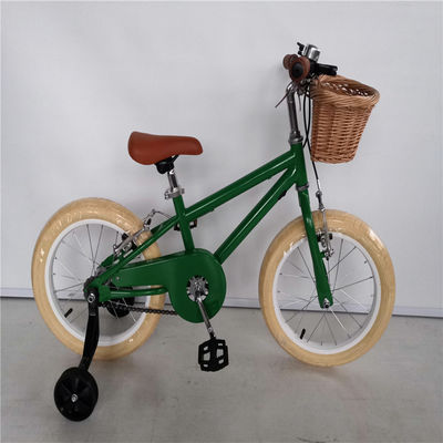Biciclette per bambini da 16 pollici con ruote di allenamento doppio V freno forchetta in acciaio