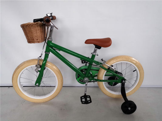 Biciclette per bambini da 16 pollici con ruote di allenamento doppio V freno forchetta in acciaio