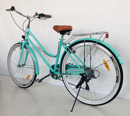 700C Hi-Ten Steel Frame USA OEM Women City Bike con 7 velocità e cerchi in alluminio