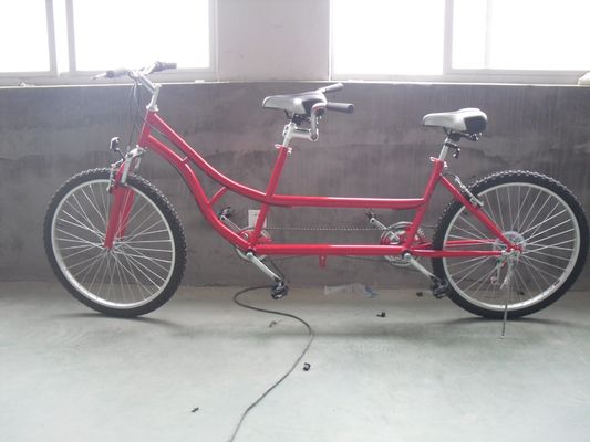 24 pollici Shimano 7 velocità OEM CE Tandem in acciaio per due persone Bicicletta con sospensione a forchetta