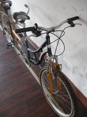 24 pollici Shimano 7 velocità OEM CE Tandem in acciaio per due persone Bicicletta con sospensione a forchetta