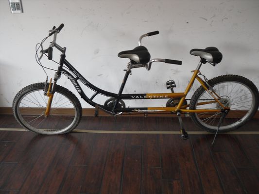 24 pollici Shimano 7 velocità OEM CE Tandem in acciaio per due persone Bicicletta con sospensione a forchetta