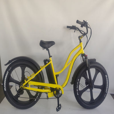 48V Voltage Adult Hybrid Electric Fat Tire Bike 2024 Step Thru Modello 31 60 km di autonomia