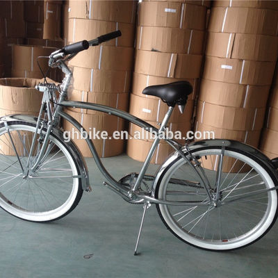 1.8m Lunghezza 160kg Capacità di carico 26 pollici Chrome Single Speed Beach Cruiser uomo Bicicleta
