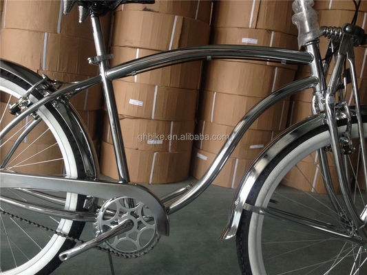 1.8m Lunghezza 160kg Capacità di carico 26 pollici Chrome Single Speed Beach Cruiser uomo Bicicleta