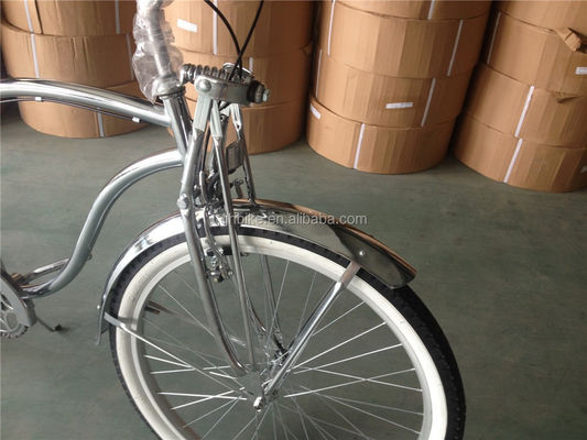 1.8m Lunghezza 160kg Capacità di carico 26 pollici Chrome Single Speed Beach Cruiser uomo Bicicleta