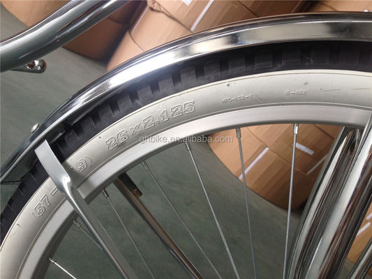1.8m Lunghezza 160kg Capacità di carico 26 pollici Chrome Single Speed Beach Cruiser uomo Bicicleta