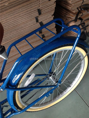 26 pollici uomo Beach Cruiser Bike con porta posteriore e Single Speed Hard Frame Steel