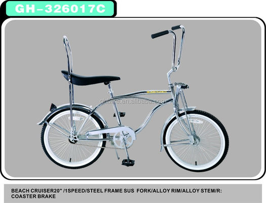 20 pollici CE certificato cromo verniciatura lowrider bicicletta da crociera spiaggia con sella di banane