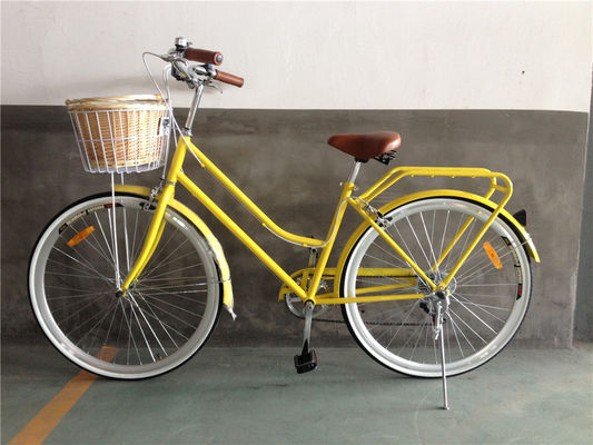 Vintage Women Step Through Bike con cesto anteriore e design classico a 7 velocità