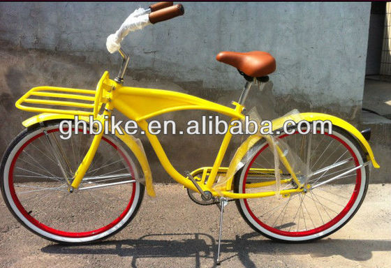 2017 Single Speed Beach Cruiser Bike con scaffale anteriore e telaio in alluminio leggero