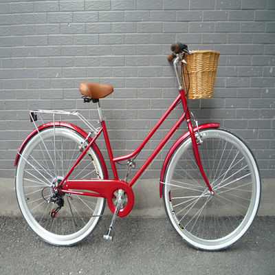 Bicicletta ibrida vintage da 7 marce da donna con telaio in lega di alluminio da 26 pollici e capacità di carico 160 kg