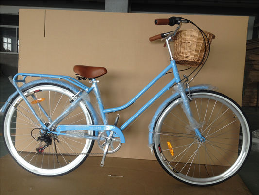 Bicicletta ibrida vintage da 7 marce da donna con telaio in lega di alluminio da 26 pollici e capacità di carico 160 kg