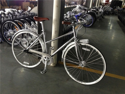 NO sospensione 3 marce colore argento telaio cromo bicicletta da donna vintage bicicletta da donna retro bicicletta da donna