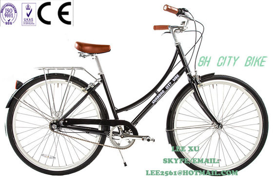 1.8m Lunghezza CE Europa OEM Logo Hi-Ten Steel Frame Single Speed City Bikes per donne 26 pollici