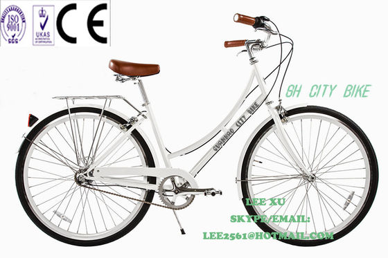 1.8m Lunghezza CE Europa OEM Logo Hi-Ten Steel Frame Single Speed City Bikes per donne 26 pollici