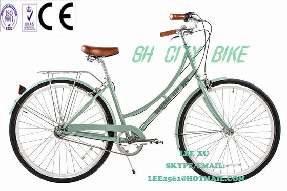 1.8m Lunghezza CE Europa OEM Logo Hi-Ten Steel Frame Single Speed City Bikes per donne 26 pollici