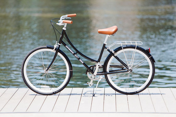 1.8m Lunghezza CE Europa OEM Logo Hi-Ten Steel Frame Single Speed City Bikes per donne 26 pollici
