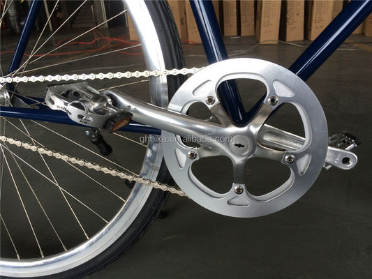 Vintage City Cruiser Bicicleta 700C Uomo adulto Retro Cromo Hybrid Bike con Cro-mo Forchetta