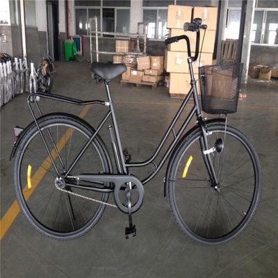 Affordable Black Color Single Speed 26 pollici 28 pollici City Bike per donne con telaio in acciaio