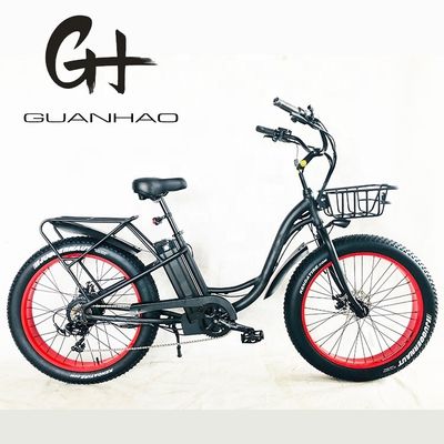 Grande Potenza 26"x4.0 Ruota Dimensione 48V 17AH Batteria al litio Step Through Womens Beach Cruiser Bicicleta elettrica