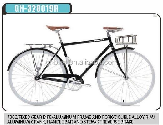 Viaggia senza sforzo per la città su questa bici da tre velocità per uomini con cestino