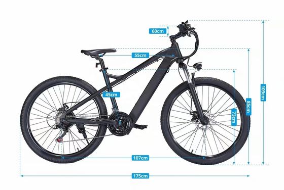 Mercato europeo 26" bicicletta elettrica da montagna con telaio in alluminio e batteria al litio da 17AH in posizione Down Tube