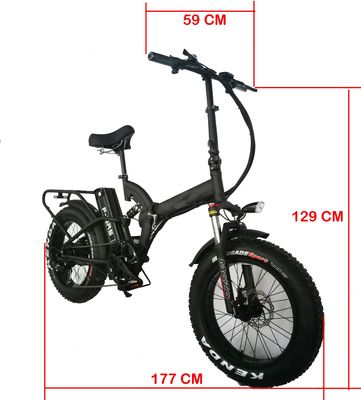48V 21AH Full Suspension 1000W 20&quot; Bicicletta elettrica con freno a disco e motore a mozzo posteriore
