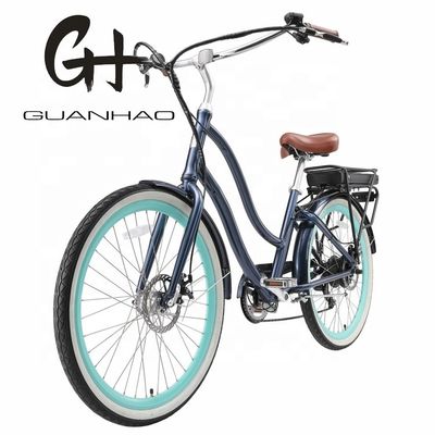 26&quot; 7S 48V 500W 14AH batteria al litio freno a disco bici elettrica Beach Cruiser per donne