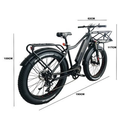 Snow 26&quot; 52V 1000W Electric Mountain Bike con 7 marce e batteria al litio da 17AH