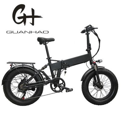 20&quot; Full Suspension Snow 500W 14AH 4.0 Fat Tire Electric Battery Hidden Folding Bike