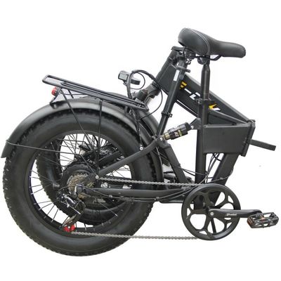 20&quot; Full Suspension Snow 500W 14AH 4.0 Fat Tire Electric Battery Hidden Folding Bike