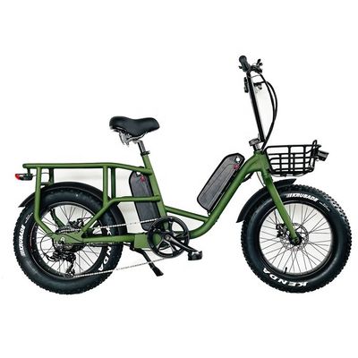 20&quot; 48V 34AH Batteria al litio 1000W 50KM/H Cornice in alluminio 7 velocità Cargo Elettrica doppia batteria ibrida Fat Snow Tire 4.0 Bicicletta