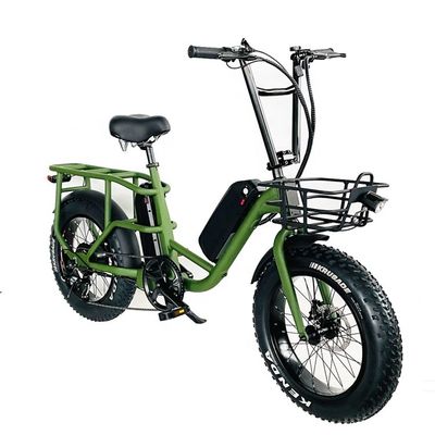 20&quot; 48V 34AH Batteria al litio 1000W 50KM/H Cornice in alluminio 7 velocità Cargo Elettrica doppia batteria ibrida Fat Snow Tire 4.0 Bicicletta